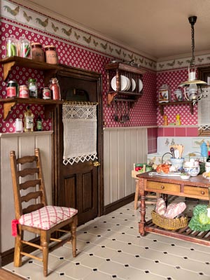 Cuisine miniature de collection, typiquement victorienne