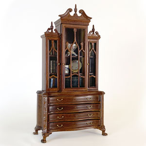 Meuble miniature JiaYi - Bibliothèque de collection échelle 1/12