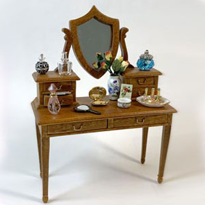 Meuble miniature victorien - Coiffeuse Sheraton