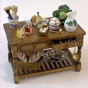 Table miniature de cuisine à l'échelle 1/12ème
