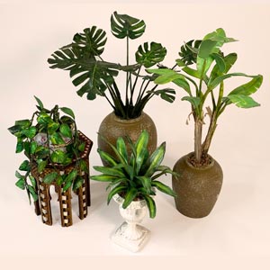 Plantes vertes miniatures – Accessoires décoratifs pour maison de poupée au 1/12
