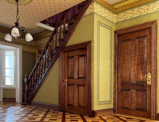 Escalier du séjour Blue Cottage