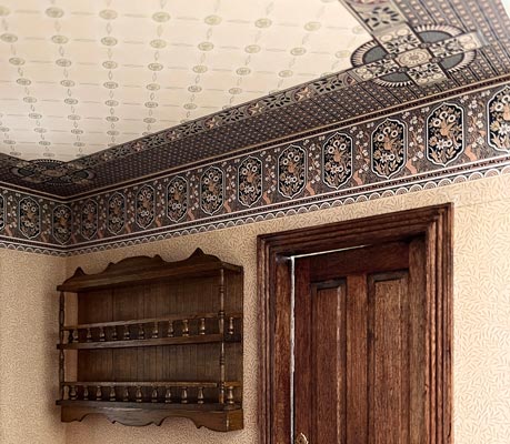 Plafond trompe-l'oeil hall Blue Cottage