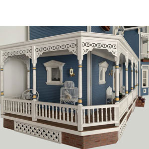 Porche maison miniature victorienne 1:12